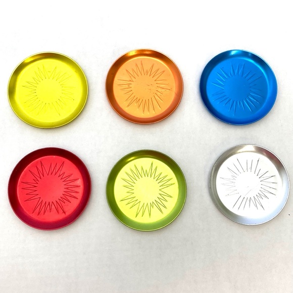 Other - Vintage Anodized Aluminum Sunny Daze/Sun Burst Coasters, Set of 6